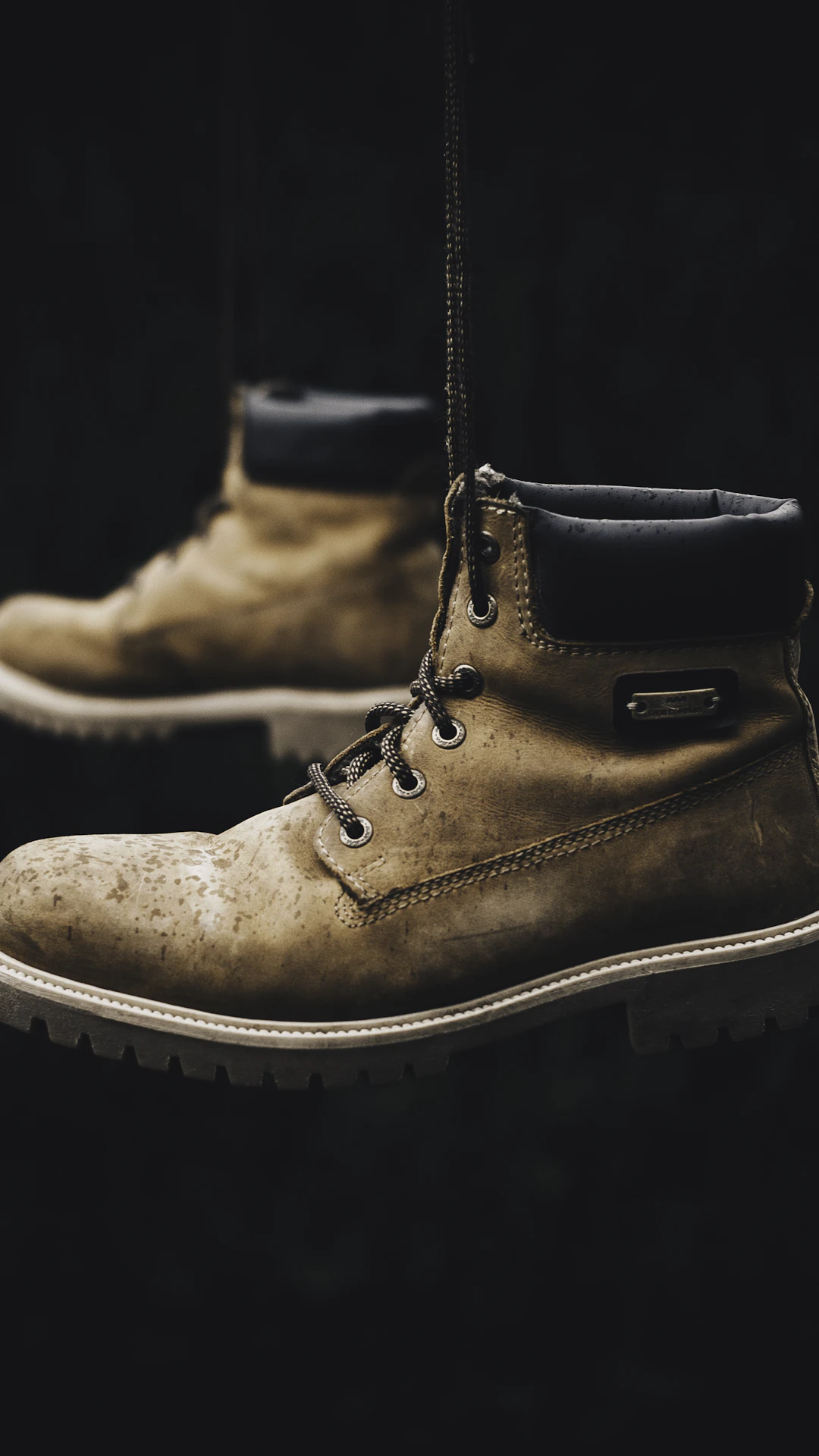 brown leather lace up boot