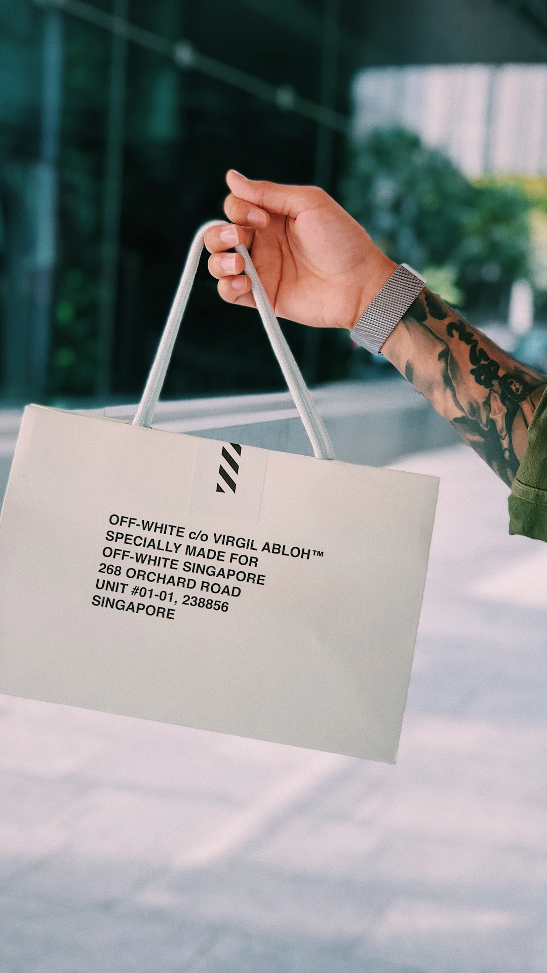 white Off-White paper bag